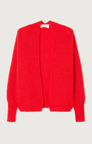 American Vintage Cardigan in Red Melange East - MMJs Fashion