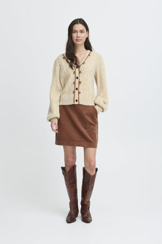 Atelier Rêve Cable Knit Cardigan Beige Irmemoir - MMJs Fashion