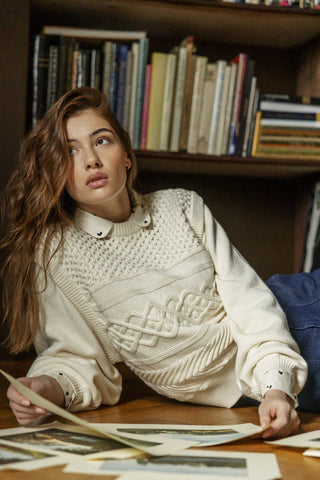 Atelier Rêve Cable Knit Jumper Ivory Irgabrielle - MMJs Fashion