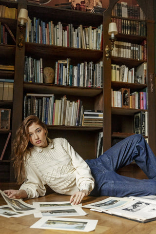 Atelier Rêve Cable Knit Jumper Ivory Irgabrielle - MMJs Fashion