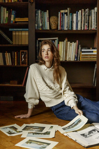 Atelier Rêve Cable Knit Jumper Ivory Irgabrielle - MMJs Fashion