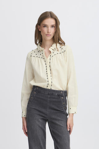 Atelier Rêve Embroidered Blouse Ivory Irswan - MMJs Fashion