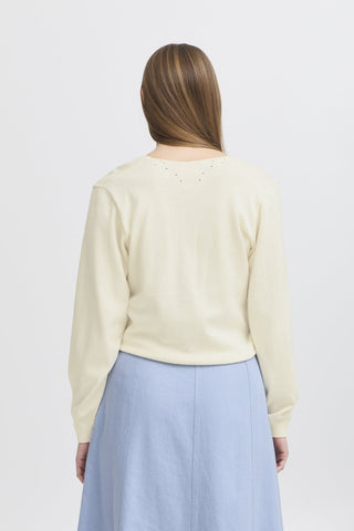 Atelier Rêve Embroidered Cardigan Ivory Irvive - MMJs Fashion