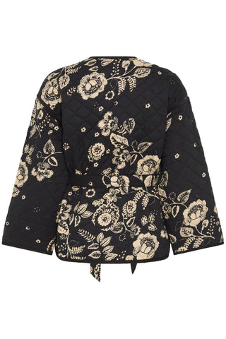 Atelier Rêve Floral Print Jacket Black Beige Irmoon - MMJs Fashion