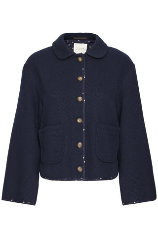 Atelier Rêve Floral Trim Jacket Navy Blue Ircassie - MMJs Fashion