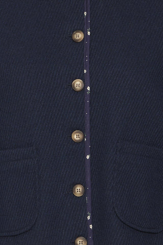 Atelier Rêve Floral Trim Jacket Navy Blue Ircassie - MMJs Fashion