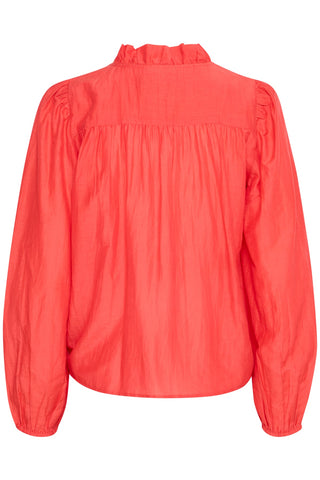 Atelier Rêve Frill Neck Blouse Red Thora - MMJs Fashion