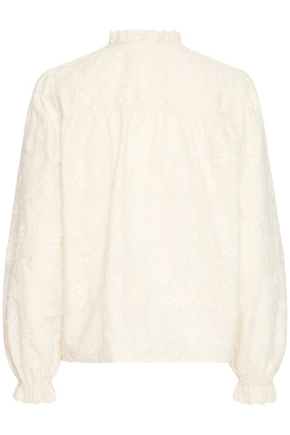 Atelier Rêve Frill Trim Floral Blouse Ivory Irjose - MMJs Fashion