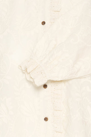 Atelier Rêve Frill Trim Floral Blouse Ivory Irjose - MMJs Fashion