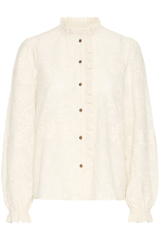 Atelier Rêve Frill Trim Floral Blouse Ivory Irjose - MMJs Fashion
