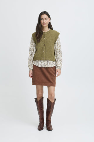 Atelier Rêve Knitted Waistcoat Green Irsilva - MMJs Fashion