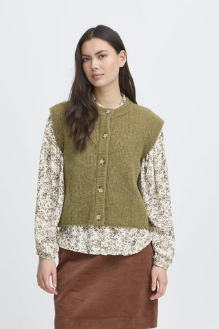 Atelier Rêve Knitted Waistcoat Green Irsilva - MMJs Fashion