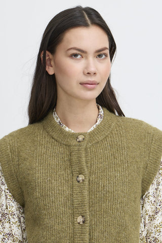 Atelier Rêve Knitted Waistcoat Green Irsilva - MMJs Fashion