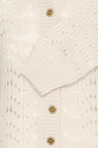 Atelier Rêve Open Weave Cardigan Ivory Irchristy - MMJs Fashion