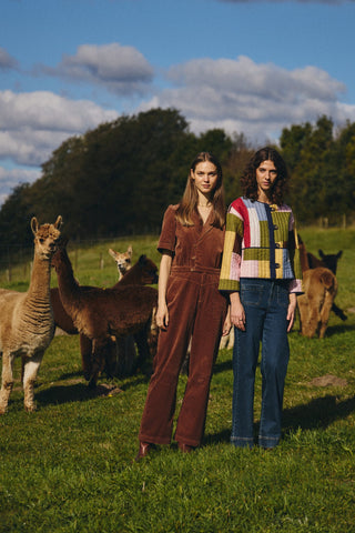 Atelier Rêve Quilted Cotton Jacket Green Blue Irmonique - MMJs Fashion