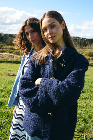 Atelier Rêve Toggle Casual Jacket Blue Irfreya - MMJs Fashion