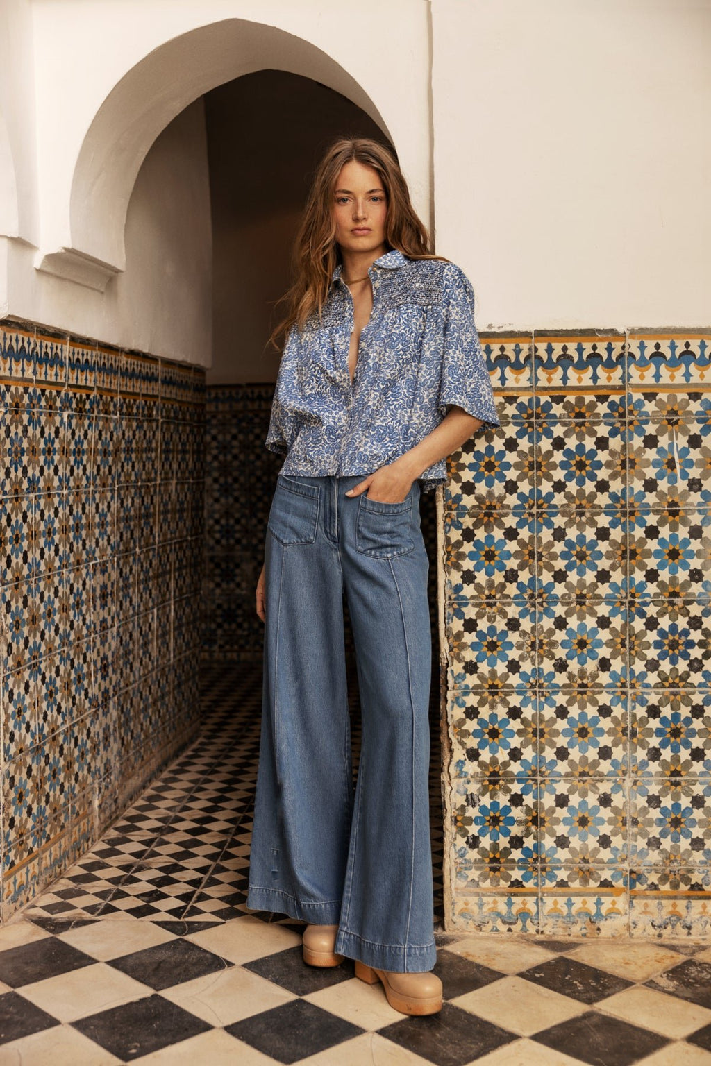 RISLE DENIM SKIRT By Atelier Reve