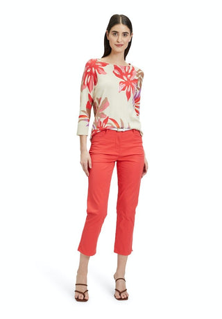 Betty Barclay Floral Print Jumper Red Beige - MMJs Fashion