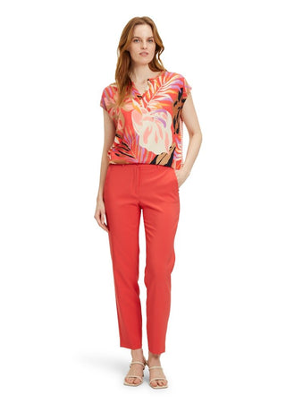 Betty Barclay Tropical Print Top Red Beige - MMJs Fashion