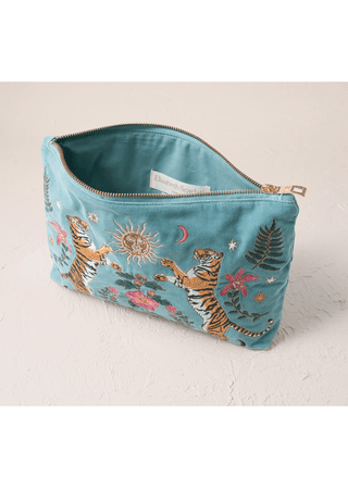 Elizabeth Scarlett Celestial Tigers Everyday Pouch Dusky Teal - MMJs Fashion