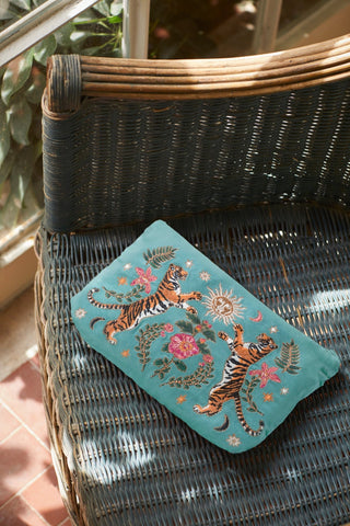 Elizabeth Scarlett Celestial Tigers Everyday Pouch Dusky Teal - MMJs Fashion