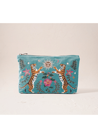 Elizabeth Scarlett Celestial Tigers Everyday Pouch Dusky Teal - MMJs Fashion