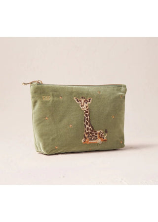 Elizabeth Scarlett Giraffe Mother & Baby Mini Pouch Olive Green - MMJs Fashion