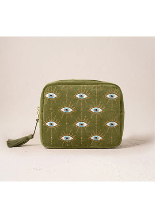 Elizabeth Scarlett Mystical Eye Wash Bag Garden Green - MMJs Fashion
