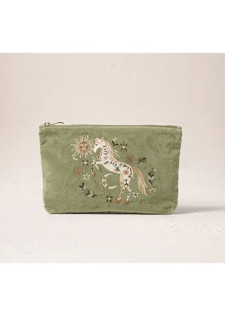 Elizabeth Scarlett Mystical Horse Everyday Pouch Olive - MMJs Fashion