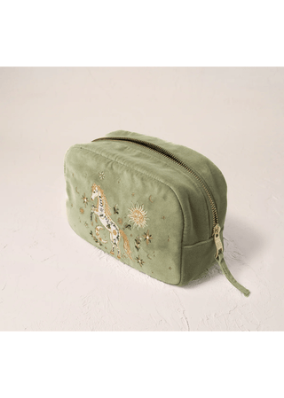 Elizabeth Scarlett Mystical Horse Makeup Bag Olive - MMJs Fashion