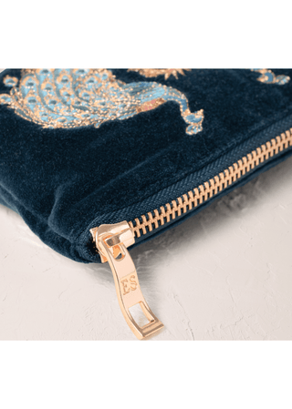 Elizabeth Scarlett Peacock Floral Coin Purse Ink Blue - MMJs Fashion