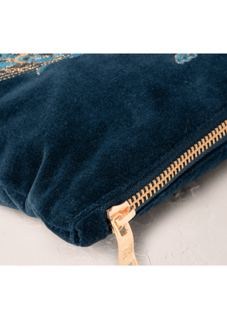 Elizabeth Scarlett Peacock Floral Everyday Pouch Ink Blue - MMJs Fashion