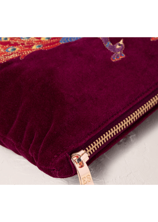 Elizabeth Scarlett Peacock Floral Everyday Pouch Ruby - MMJs Fashion
