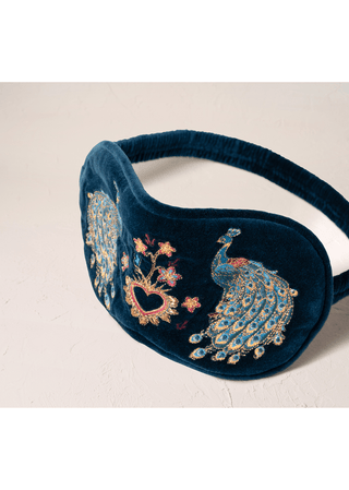 Elizabeth Scarlett Peacock Floral Eye Mask Ink Blue - MMJs Fashion