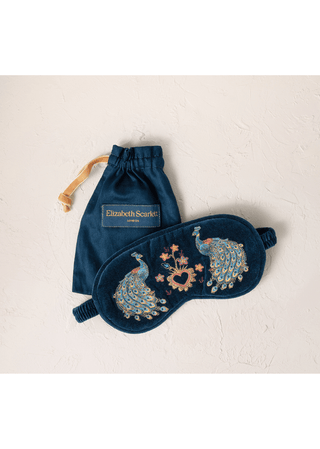 Elizabeth Scarlett Peacock Floral Eye Mask Ink Blue - MMJs Fashion