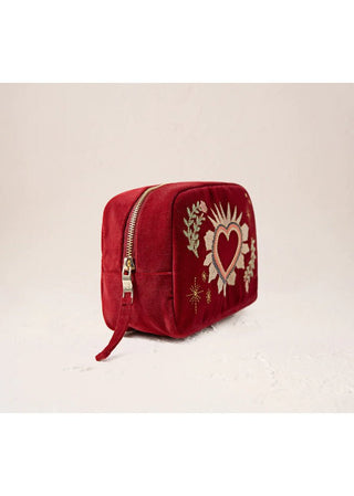 Elizabeth Scarlett Sacred Heart Makeup Bag Red - MMJs Fashion