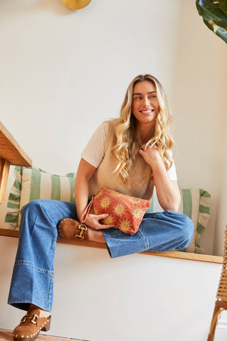 Elizabeth Scarlett Sun Goddess Everyday Pouch Rust Orange - MMJs Fashion