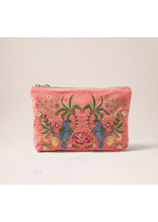 Elizabeth Scarlett Tropical Parrot Everyday Pouch Coral Pink - MMJs Fashion
