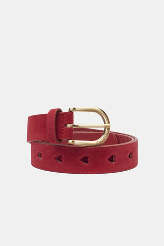 Fabienne Chapot Cerise Red Cut Out Heart Belt - MMJs Fashion
