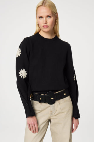 Fabienne Chapot Embroidered Jumper Black Biba - MMJs Fashion