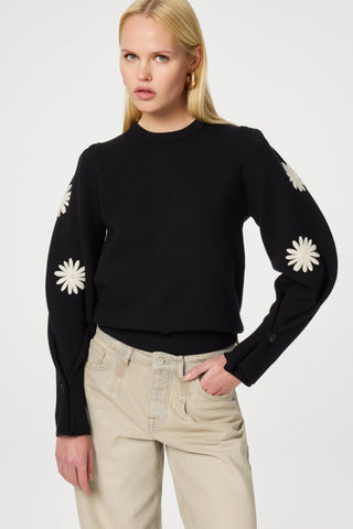 Fabienne Chapot Embroidered Jumper Black Biba - MMJs Fashion