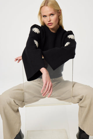 Fabienne Chapot Embroidered Jumper Black Biba - MMJs Fashion