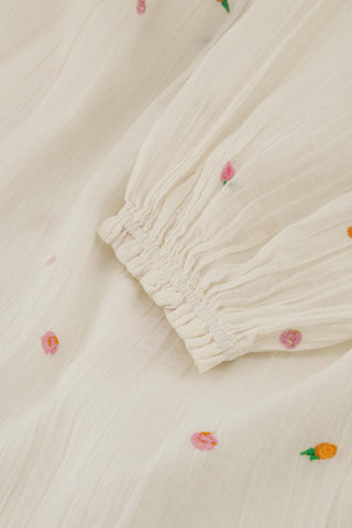 Fabienne Chapot Embroidered Top Ivory Bindi - MMJs Fashion