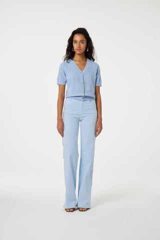 Fabienne Chapot Flower Pattern Cardigan Blue Maddy - MMJs Fashion