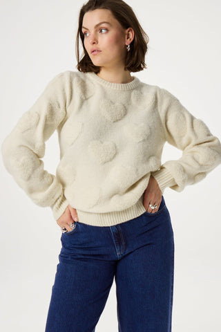 Fabienne Chapot Heart Jumper Ivory Bibian - MMJs Fashion