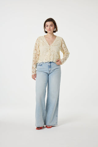 Fabienne Chapot Lace Blouse Ivory Sardou - MMJs Fashion