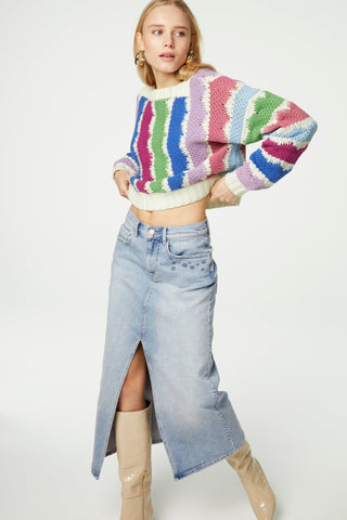 Fabienne Chapot Purple Blue Green Stripe Jumper Heath - MMJs Fashion