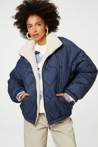 Fabienne Chapot Reversible Jacket Navy Blue Ivory Meggy - MMJs Fashion