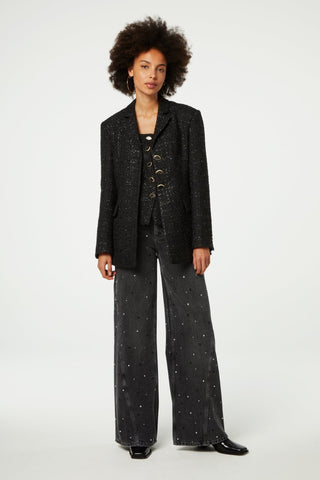 Fabienne Chapot Tweed Jacket Black Cher - MMJs Fashion
