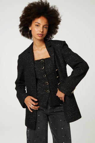 Fabienne Chapot Tweed Jacket Black Cher - MMJs Fashion